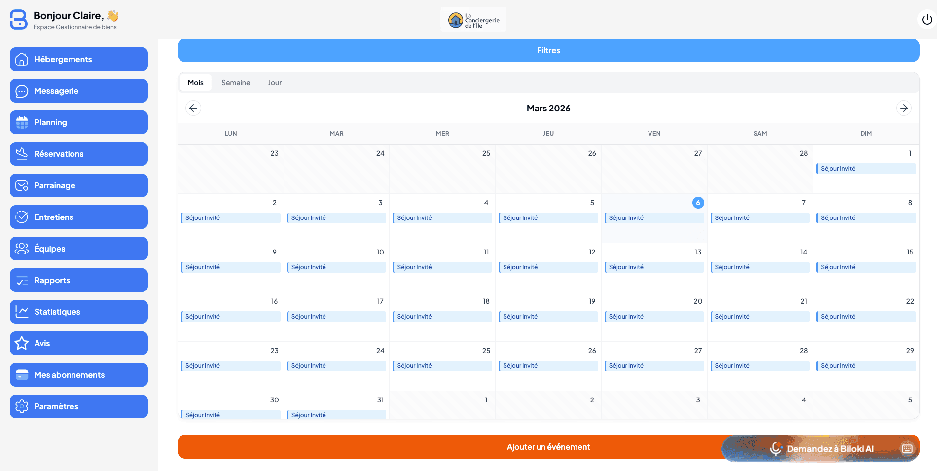 Évitez les doubles réservations avec notre channel manager - Calendrier